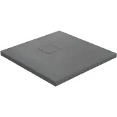Linie Rumba douchebak 80 x 80 cm acryl donkergrijs leisteenstructuur