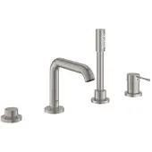 GROHE Essence New viergats badrandcombinatie met douchegarnituur Supersteel