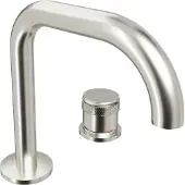 Blaufoss Pavilion Flat 2-gats wastafelkraan Brushed CoolMetal
