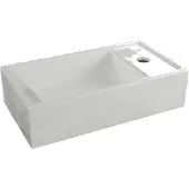 Linie Baro enkele wastafel Glanzend Witte porselein 41 x 22 cm