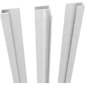 Linie set hoekprofiel + zijprofielen voor douchewandbekleding 210 cm mat wit