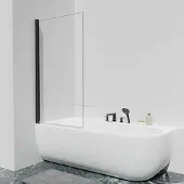 Luca Varess Kuresa enkele badwand 85cm helder glas mat zwart profiel
