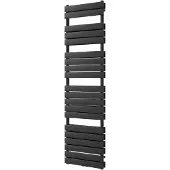 VIPERA Vulcan dubbele handdoekradiator 50 x 183,5 cm centrale verwarming mat zwart zij- en middenaansluiting 1.608W