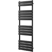 VIPERA Vulcan enkele handdoekradiator 50 x 150 cm centrale verwarming mat zwart zij- en middenaansluiting 884W