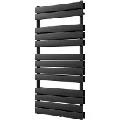 VIPERA Vulcan dubbele handdoekradiator 60 x 123 cm centrale verwarming mat zwart zij- en middenaansluiting 1.317W