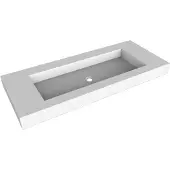 Balmani Modus enkele wastafel voor 2 kraangaten matte Solid Surface 135 x 55 cm
