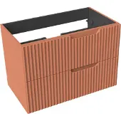 Linie Ribbo zwevende wastafelonderkast 80 x 46 cm cotto 2 lades