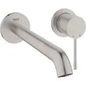 GROHE Essence new m size afdekset 2 gats wand wastafelkraan uitloop 23cm supersteel