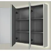 Linie Montro spiegelkast 100 x 75 cm greige met spiegelverlichting