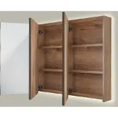 Linie Montro spiegelkast 120 x 75 cm bruine eik met spiegelverlichting