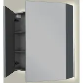 Linie Montro spiegelkast 80 x 75 cm blauw antraciet met spiegelverlichting