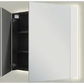 Linie Montro spiegelkast 90 x 75 cm glanzend wit met spiegelverlichting