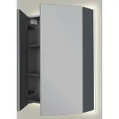 Linie Montro spiegelkast 60 x 75 cm blauw antraciet met spiegelverlichting
