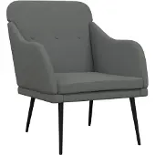 vidaXL Fauteuil 63x76x80 cm stof donkergrijs