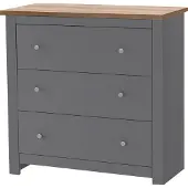 Loft 24 Emerald-Commode - 3-laden - Grijs Eikenlook