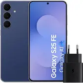 Samsung Galaxy S25 FE 256GB Donkerblauw 5G + Oplader 25 Watt Zwart