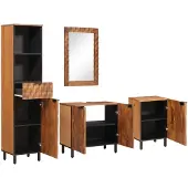 vidaXL Badkamer Sets 4 st Acacia Bruine Winish 38 x 33 x 160 cm