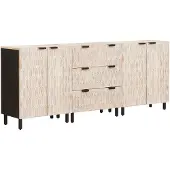 vidaXL Dressoir 3 st 60 x 33 x 75 cm Massief Mango Hout