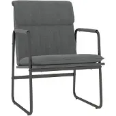 vidaXL Loungestoel 55x64x80 cm stof donkergrijs