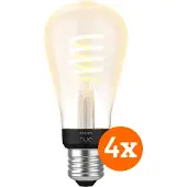 Philips Hue Ampoule à Filament White Ambiance Edison E27 Lot de 4