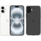 Apple iPhone 16 Plus 256GB Wit + BlueBuilt Protective Back Cover Transparant