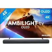 Philips Ambilight 48'' OLED760 4K (2025) + JBL Bar 300 MK2 Zwart