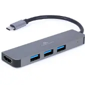 24hShop USB-C naar HDMI 4K 30Hz en 3x USB-A adapter - 0,15 meter