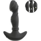 ANOS - prostaat vibrator met bewegende ring - siliconen zwart