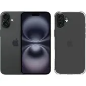 Apple iPhone 16 Plus 256GB Zwart + BlueBuilt Protective Back Cover Transparant