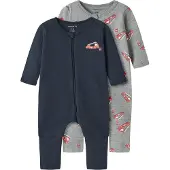 Name it Nachtkledij navy / grijs gemêleerd / kersrood / wit