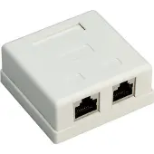 Goobay RJ45 wandcontactdoos | FTP (2x RJ45, Cat6, Horizontaal, Opbouw)