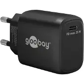 Goobay thuislader met 1 USB-C PD poort - 25W / zwart