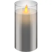 Goobay LED kaars van echte was in een glas, 7,5 x 15 cm - mooie en veilige verlichtingsoplossing voo