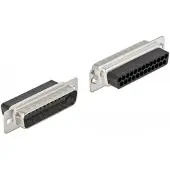 DeLOCK D-Sub 25 pins krimpconnector, metaal, 4 stuks, Kabels + Stekkers, Zwart, Zilver