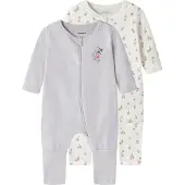 Name it Nachtkledij kaki / pastellila / rosa / offwhite