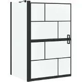 vidaXL Bad Douche Scherm Zwart en Transparant 80 x 68 x 128 cm