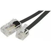 Exertis Connect Telefoonkabel, RJ11 stekker naar RJ45 stekker , Zwart , 10,0m, Telefoon accessoires