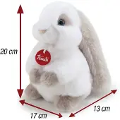 Giochi Preziosi Classic Knuffel Konijn Clemente 20 cm - Hoge kwaliteit pluche knuffel - Knuffeldier voor jongens en meisjes - Wit - 13x20x17 cm maat S