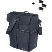 Basil Move - Fietsschoudertas MIK Studs - 15 Liter - Incl. regenhoes - Gerecycled materiaal - Zwart