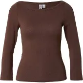 Pieces Shirt 'PCPHOEBE' chocoladebruin