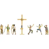 Noch 36874 N Bergbeklimmers met bergkruis figuren Geverfd, Staand