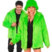 Widmann Bontjas Pluche Neon Groen - Maat L-XL