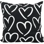 Gek op kussens! Sierkussen hartjes zwart | 45 x 45 cm | katoen/polyester
