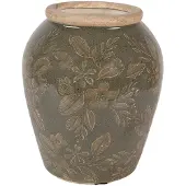 Clayre & Eef Vaas Ø 13x15 cm Groen Keramiek