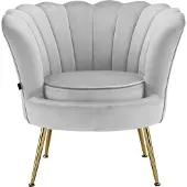Loft 24 Kelsey-Gestoffeerde Accent Stoel in Fluweel Grijs