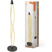 Ledvance Swirl vloerlamp, gemaakt van gebogen polycarbonaat met LED- en filamentdesign, 22 W, 2400 lm, 3000 K, 830 warmwit, dimbaar, donkergrijs, 260 mm, IP20