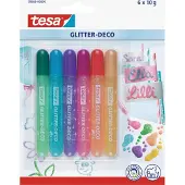 TESA Glitter Deco Stift, Assorti 6 stuks