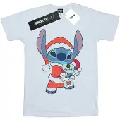 Disney Meisjes Lilo en Stitch Kerstmis T-shirt Katoen (Wit)