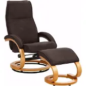 Notio Living PARIS Recliner + Stool Brown