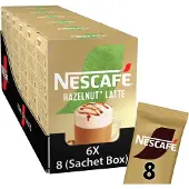 Nescafe Hazelnut Latte oploskoffie - 6 doosjes x 8 zakjes